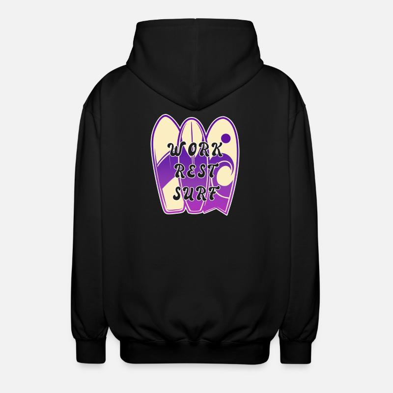 Surfing saying design - Unisex Hooded Jacket - black