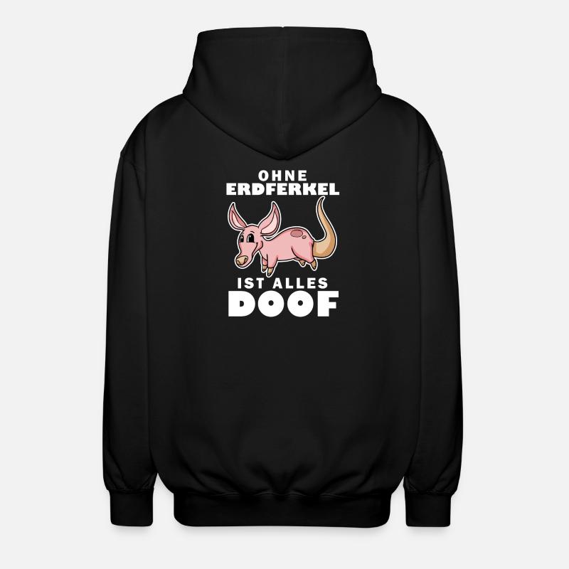 Erdferkel Motiv mit Spruch - Unisex Kapuzenjacke - Schwarz
