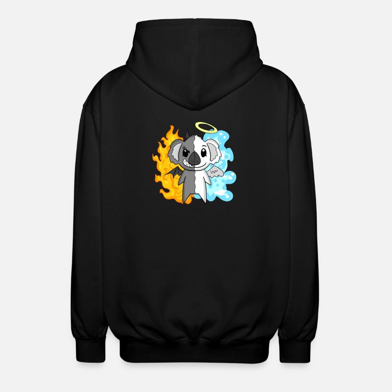 Koala - Engel und Teufel - Unisex Kapuzenjacke - Schwarz