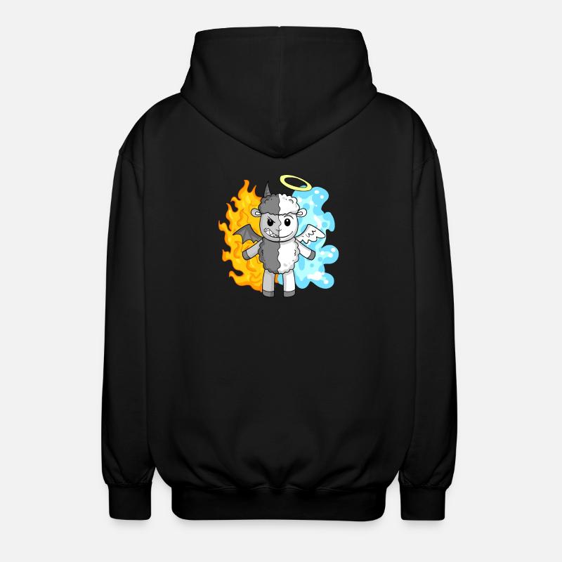 Sheep - Angels and Devils - Unisex Hooded Jacket - black