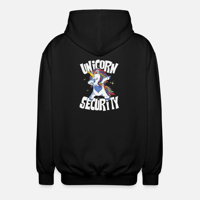 Unicorn security - Unisex Kapuzenjacke - Schwarz