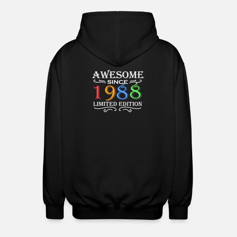 1988 - Born 1988 - Unisex Hooded Jacket - black