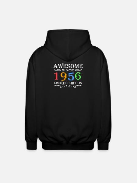 1956 - Born 1956 - Unisex Hooded Jacket - black