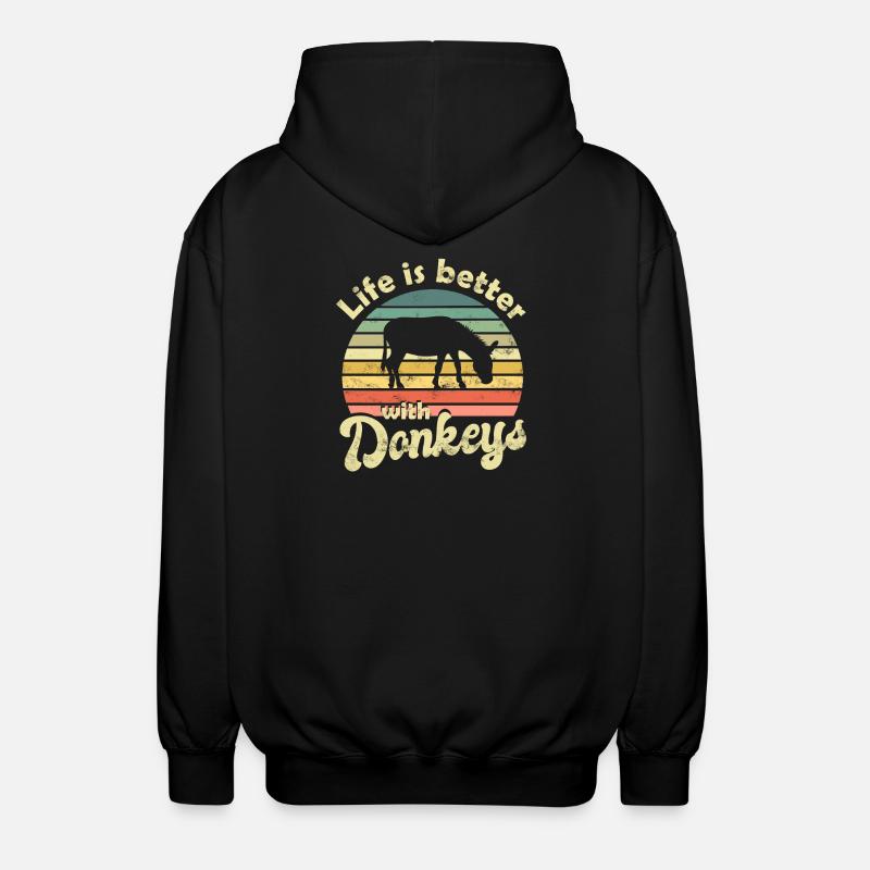Esel - Unisex Kapuzenjacke - Schwarz
