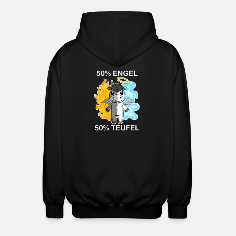 Esel - Engel und Teufel - Unisex Kapuzenjacke - Schwarz