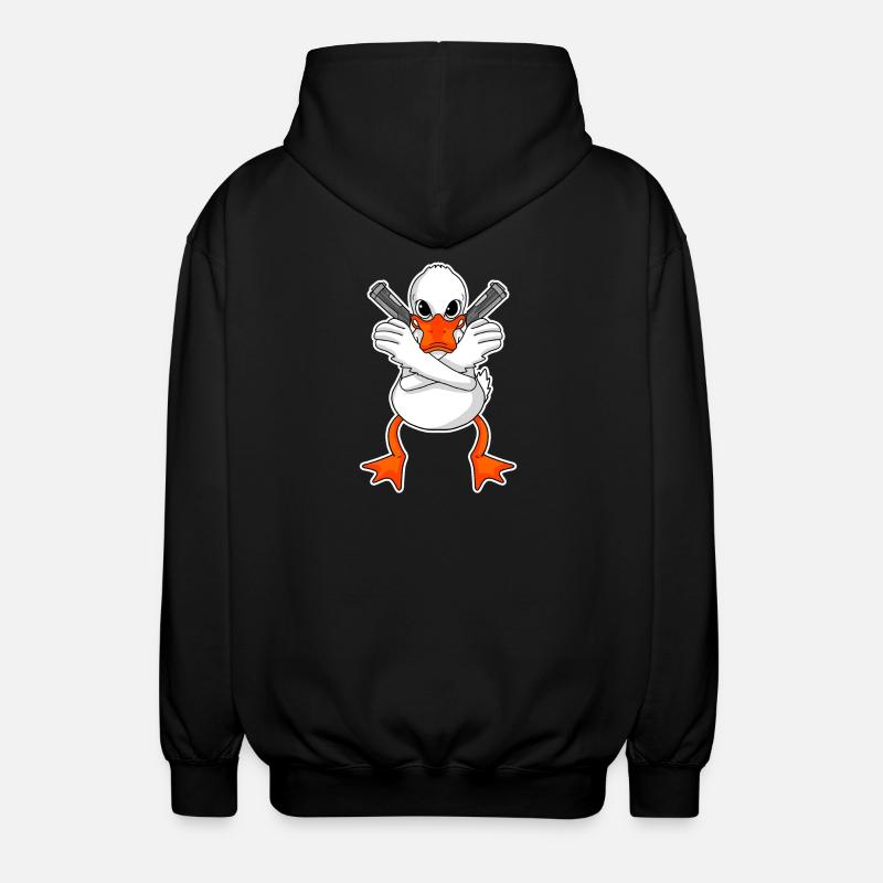 Duck with pistol - Unisex Hooded Jacket - black