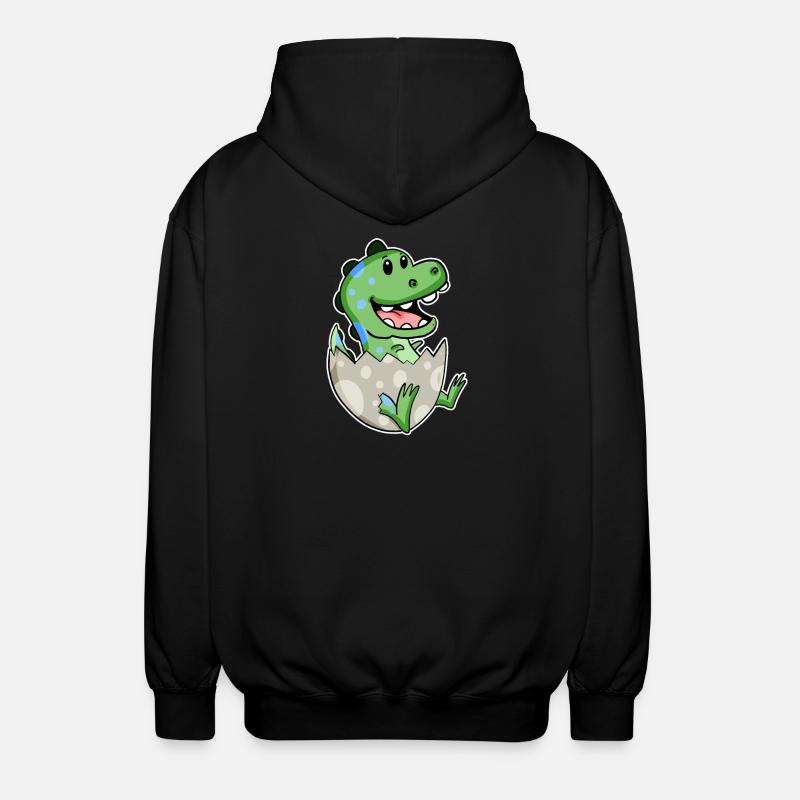 Dinosaur Egg Dino Motif - Unisex Hooded Jacket - black