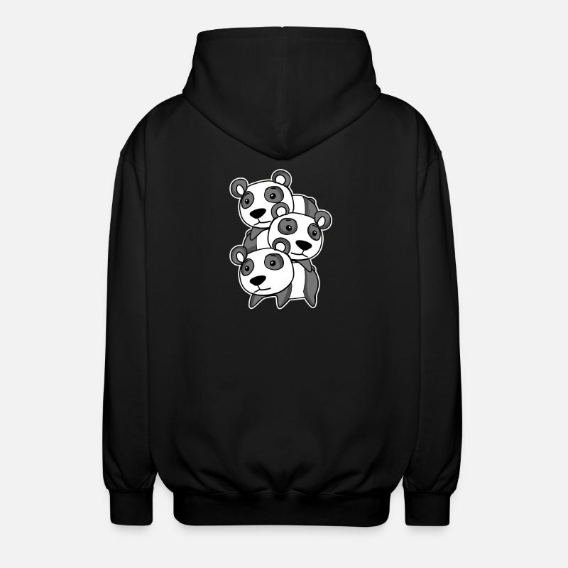 Pandas mignons - Veste à capuche unisexe - noir