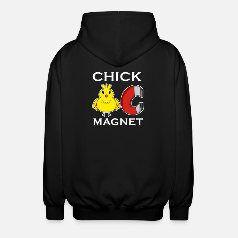 Küken Magnet - Unisex Kapuzenjacke - Schwarz