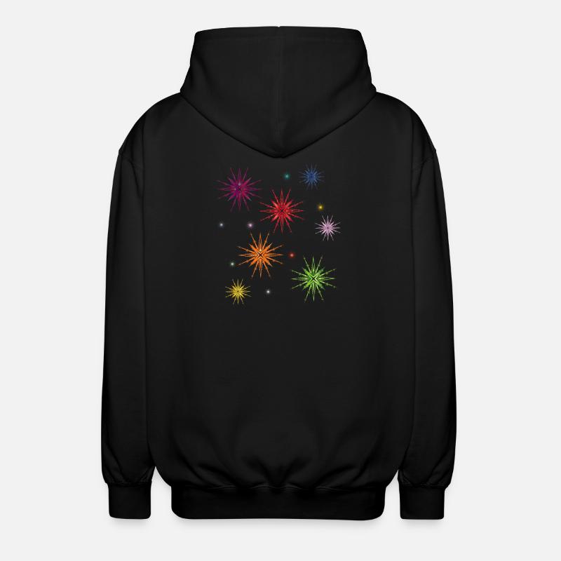 bunte Sterne am Sternenhimmel - Unisex Kapuzenjacke - Schwarz