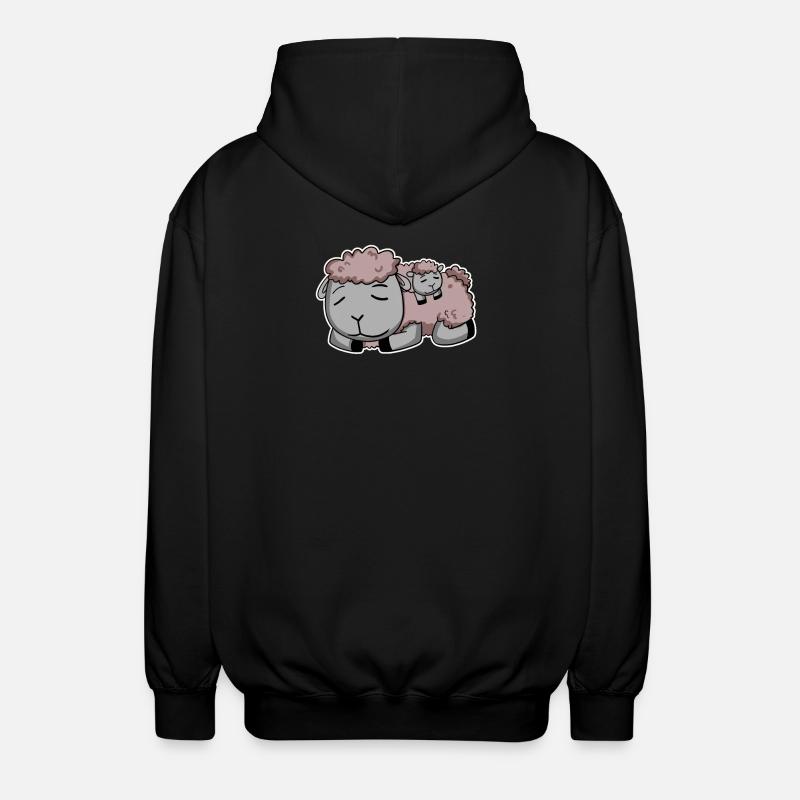 Moutons avec bébé moutons - Veste à capuche unisexe - noir
