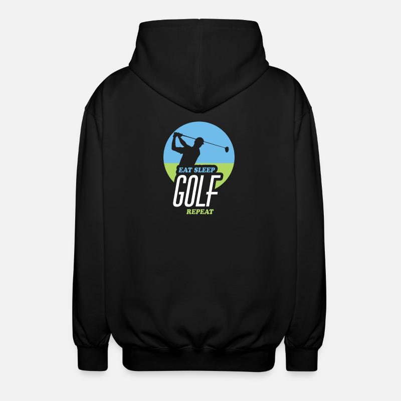 Eating, Sleeping, Golfing, Repeating - Unisex Hooded Jacket - black