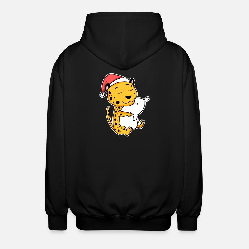 Guépard Noël Sommeil Sommeil Sommeil - Veste à capuche unisexe - noir
