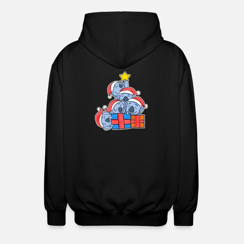 Weihnachten Weihnachtsbaum Koala - Koalas - Unisex Kapuzenjacke - Schwarz