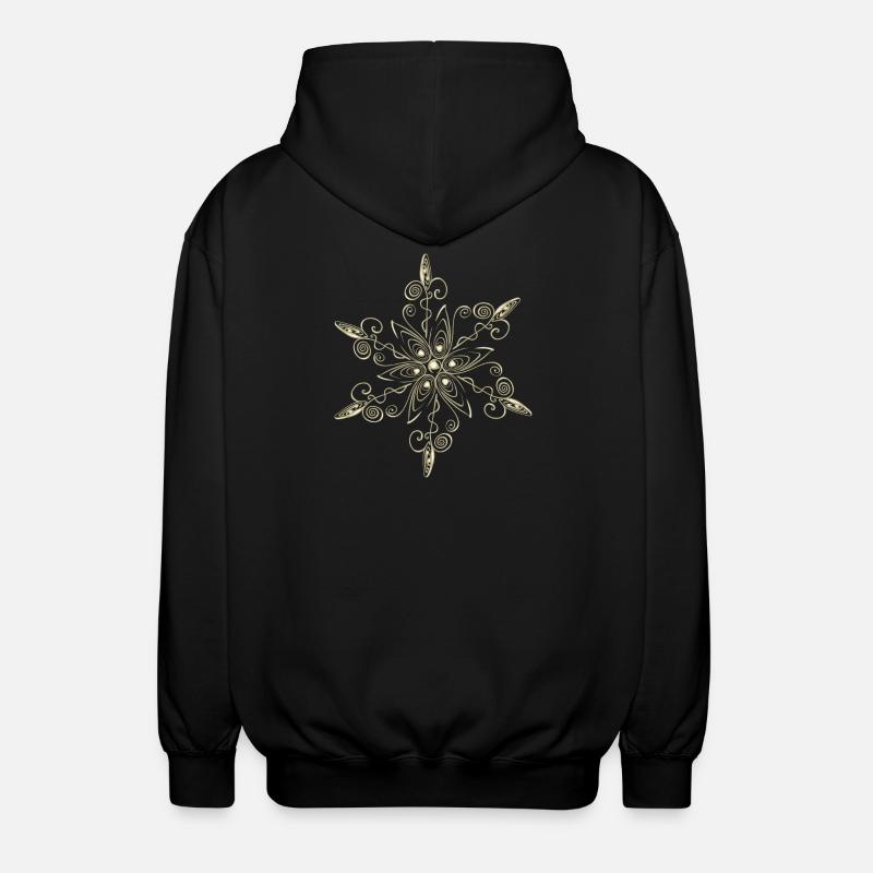Schneeflocke Stern Eiskristall - Unisex Kapuzenjacke - Schwarz
