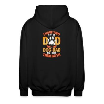 J’ai deux titres Papa et Papa chien - Veste à capuche unisexe - noir - Dos - AI Model Male 185 light (185cm)