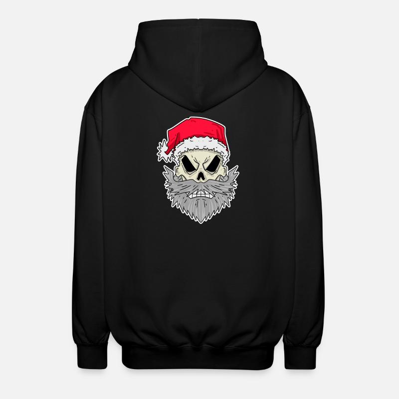 Santa Claus Skull - Unisex Hooded Jacket - black