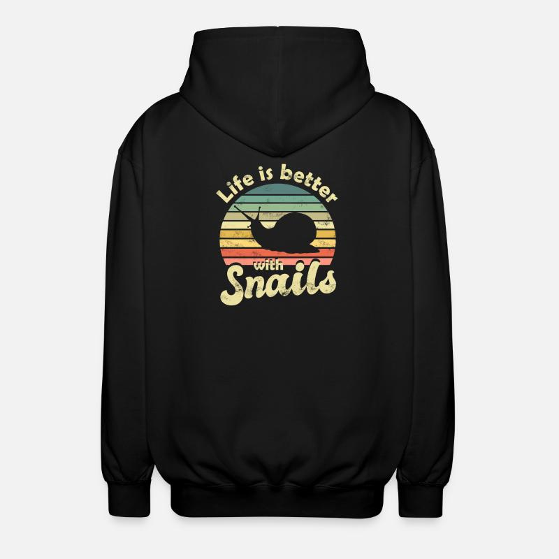 Snail Snails - Unisex Hooded Jacket - black