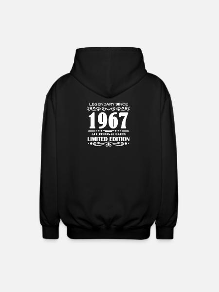 1967 - Born 1967 - Unisex Hooded Jacket - black