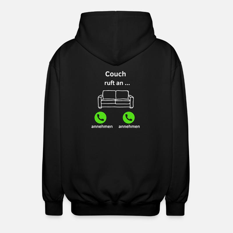 Couch ruft an - annehmen oder annehmen? - Unisex Kapuzenjacke - Schwarz
