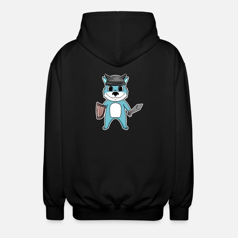 Loup viking - Veste à capuche unisexe - noir