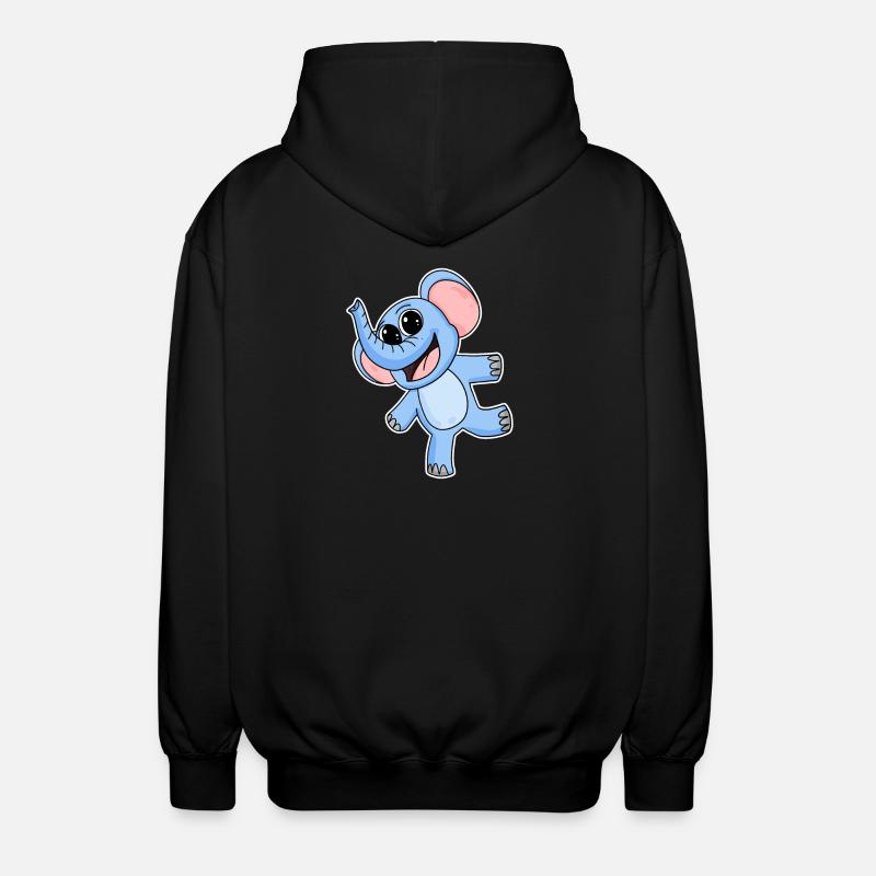 Elephant - Unisex Hooded Jacket - black