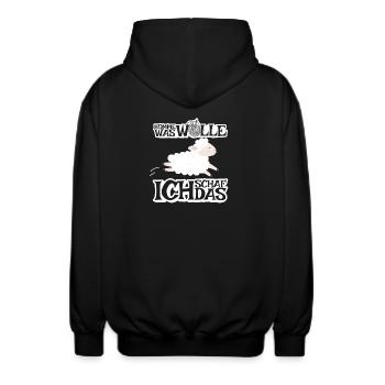 Komme was Wolle ich Schaf das - Unisex Kapuzenjacke - Schwarz - Hinten - AI Model Male 185 light (185cm)