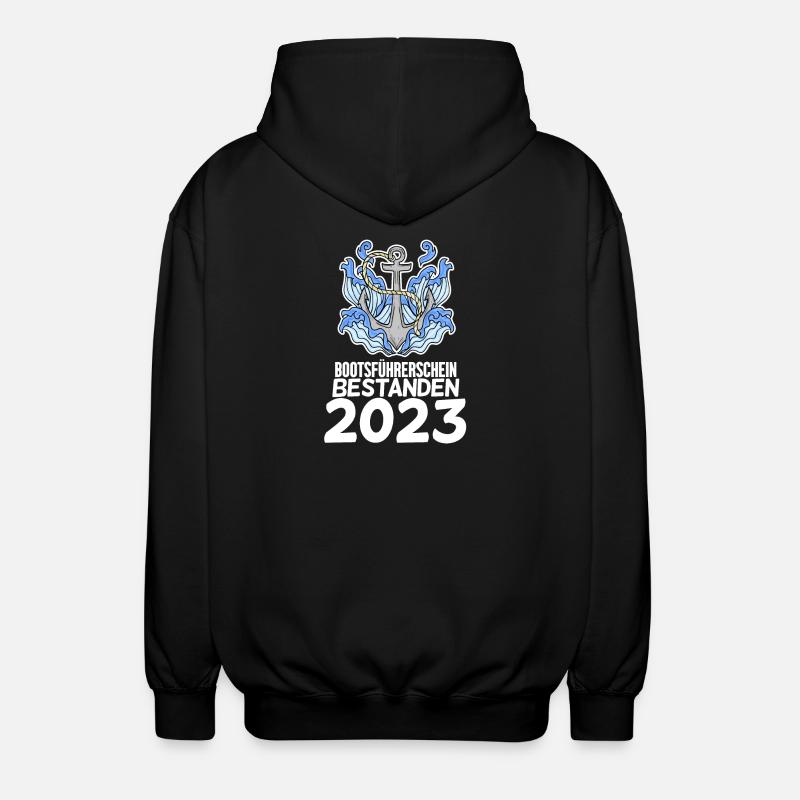 Bootsführerschein 2023 Motorboot Geschenk - Unisex Kapuzenjacke - Schwarz