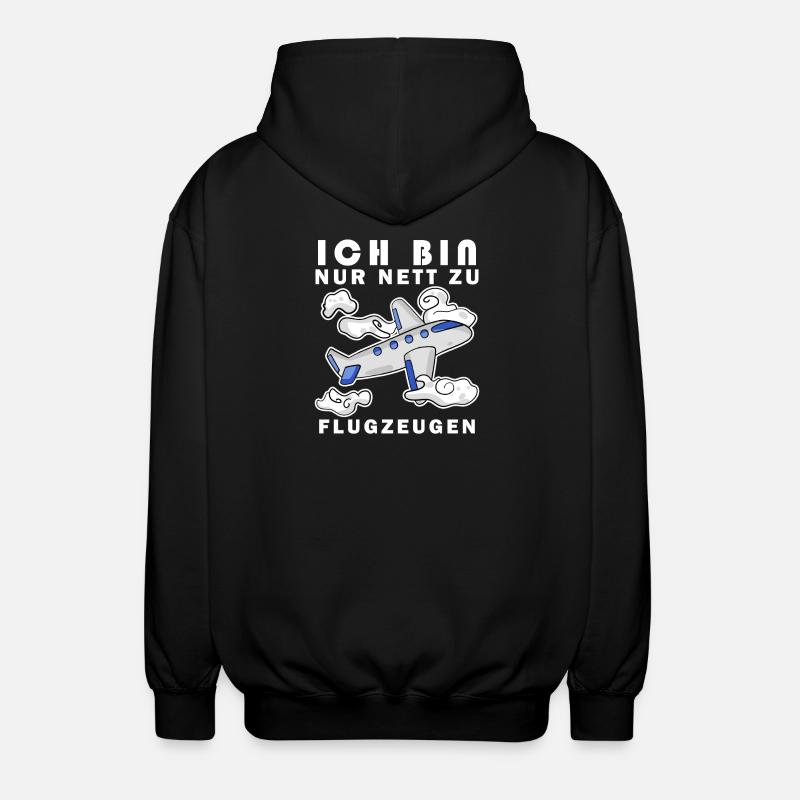 Flugzeug Spruch Geschenk - Unisex Kapuzenjacke - Schwarz