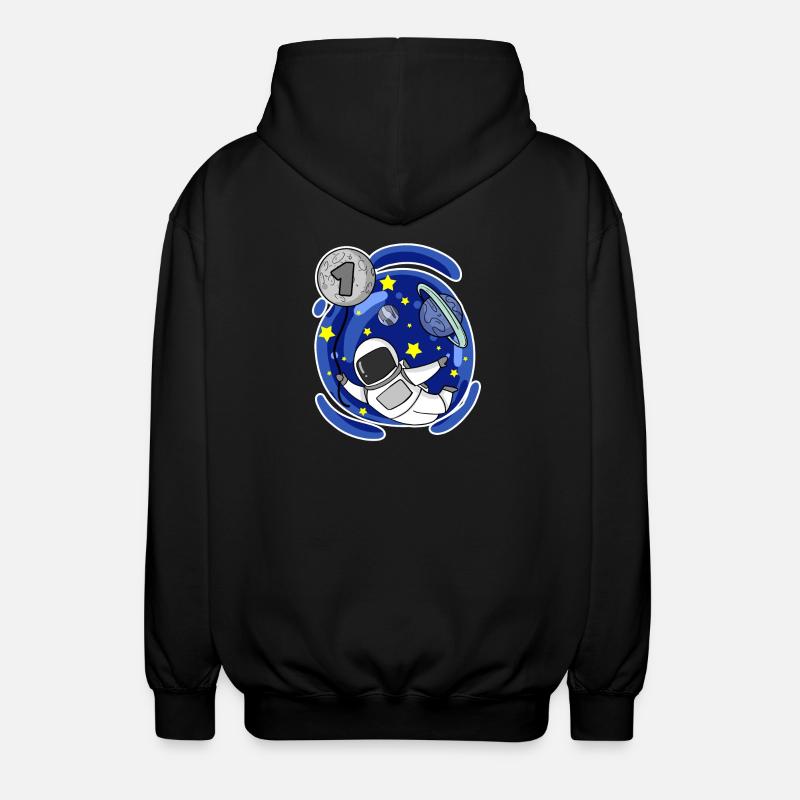 1 Jahr alt oder Einschulung - Unisex Kapuzenjacke - Schwarz
