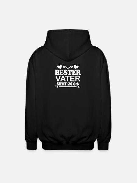 Bester Vater seit 2008 - Unisex Kapuzenjacke - Schwarz