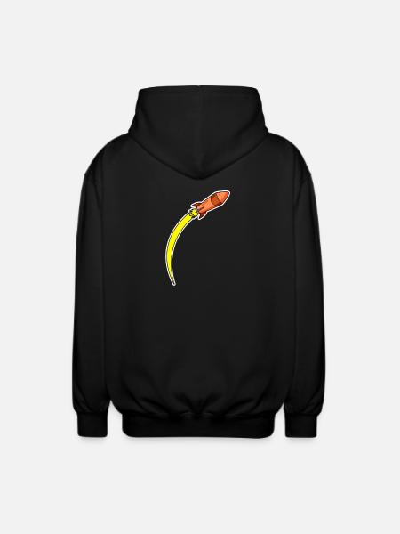 Rocket Orange - Unisex Hooded Jacket - black