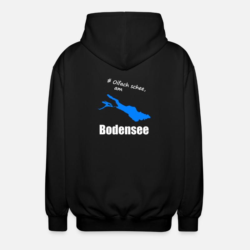 # Oifach schee, am Bodensee - Unisex Kapuzenjacke - Schwarz