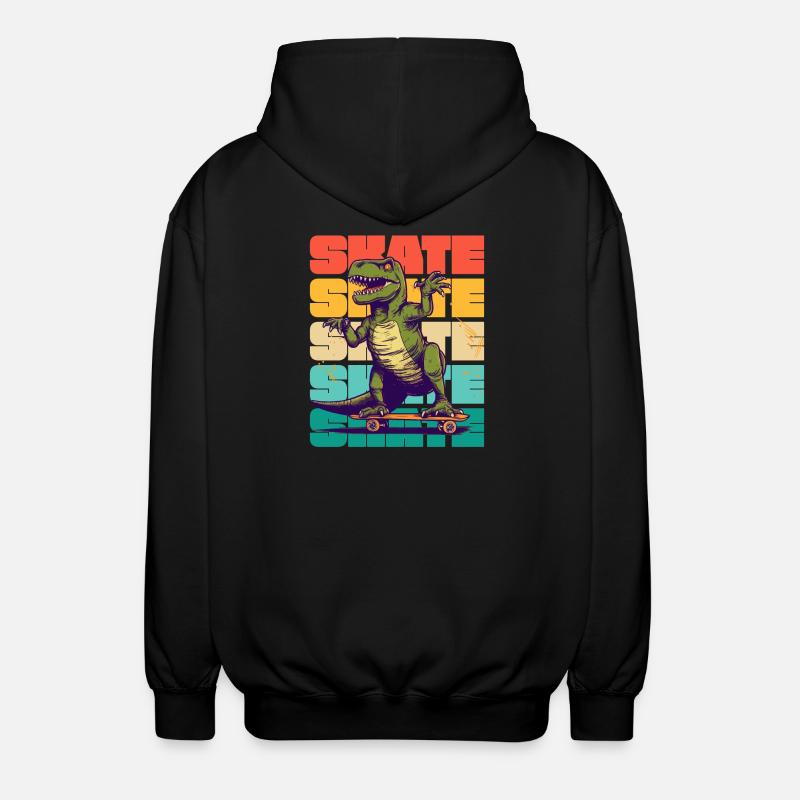 Skateboard Cool Skateboarder T Rex Dinosaur - Veste à capuche unisexe - noir