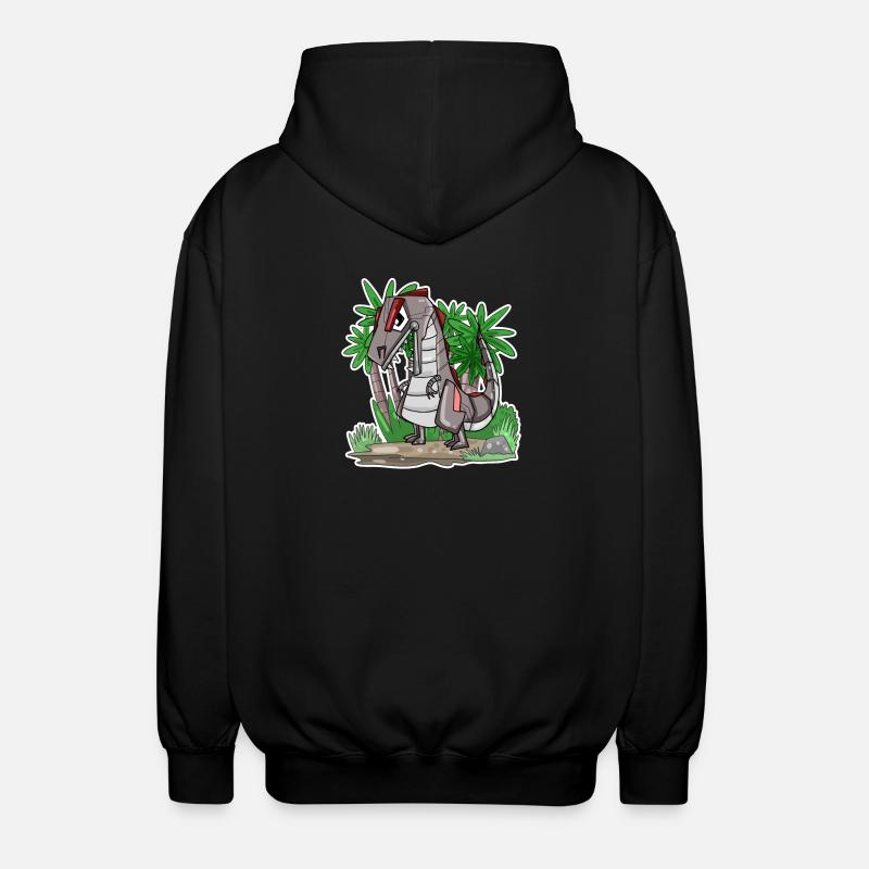 Roboter Dino Dinosaurier - Unisex Kapuzenjacke - Schwarz