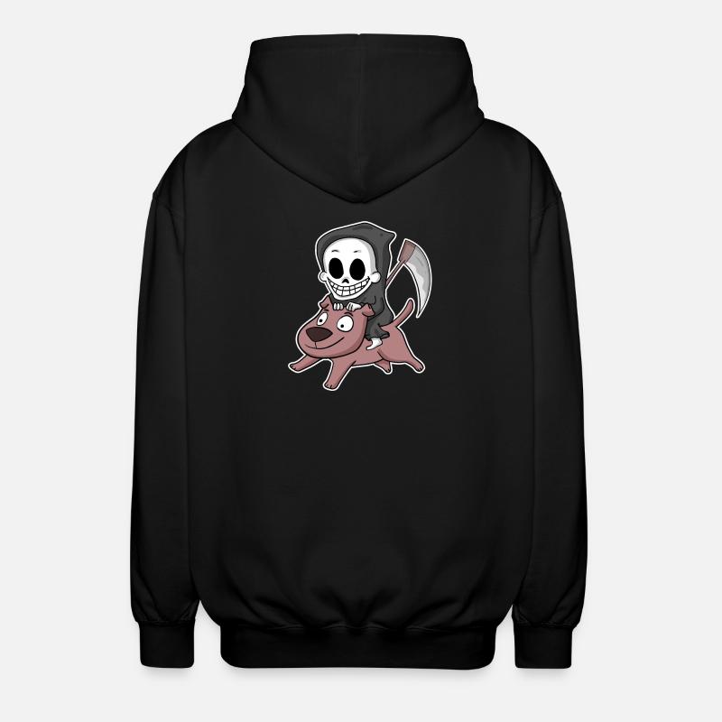Grim Reaper Dog - Unisex Hooded Jacket - black