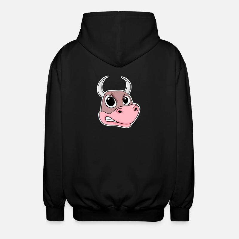 angry bull - Unisex Hooded Jacket - black