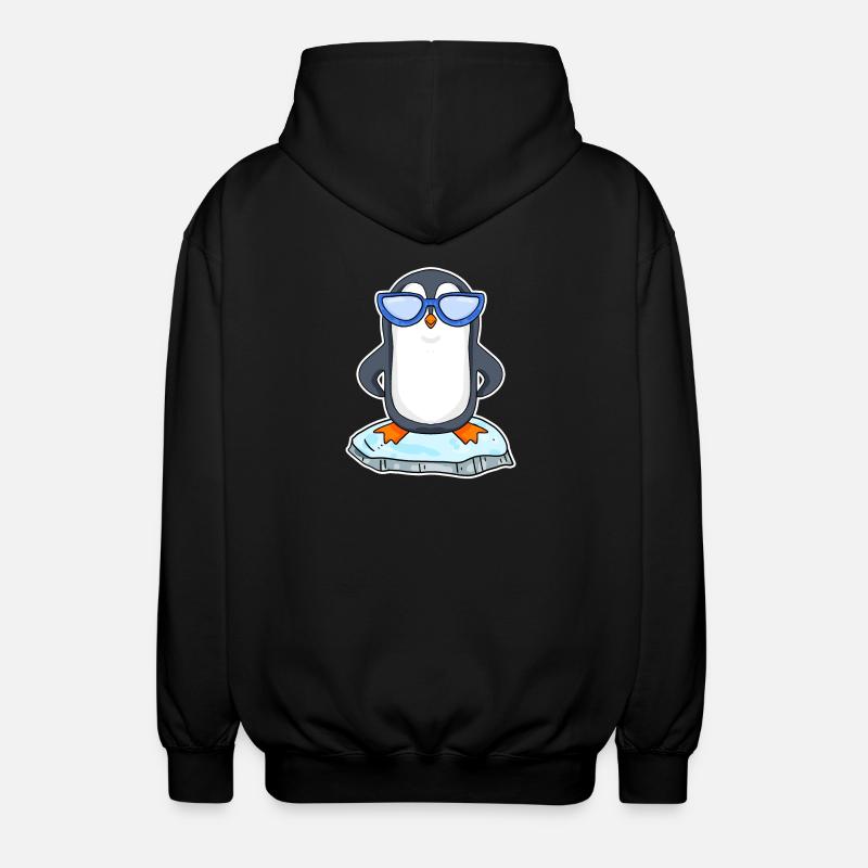 Cooler Pinguin - Unisex Kapuzenjacke - Schwarz