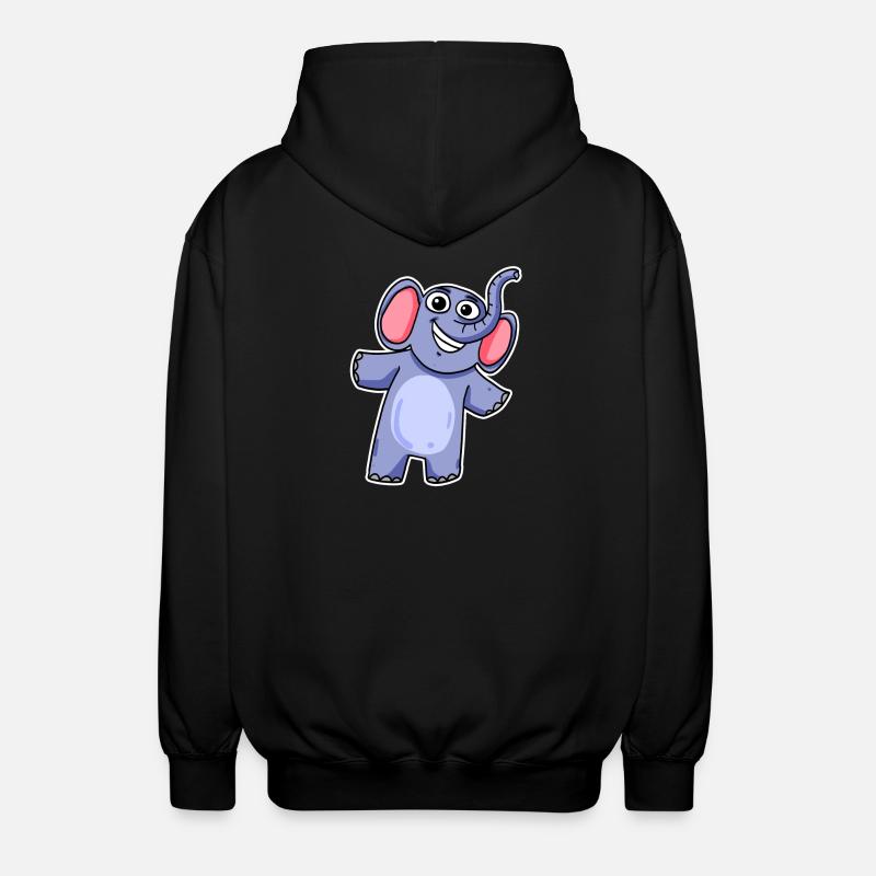 Cute little elephant - Unisex Hooded Jacket - black