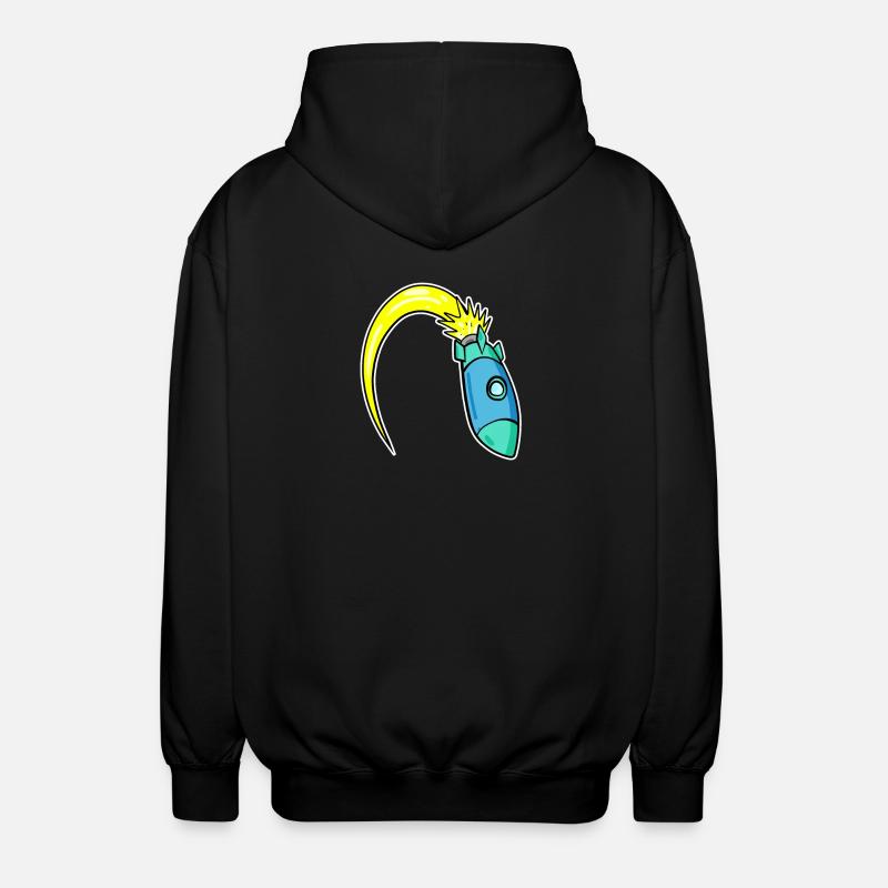 Rakete - Unisex Kapuzenjacke - Schwarz