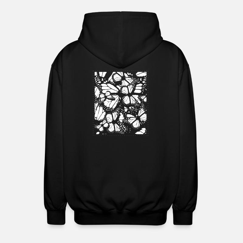 Butterflies - Unisex Hooded Jacket - black