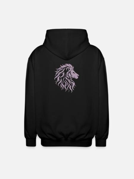 Majestic lion head silhouette - Unisex Hooded Jacket - black