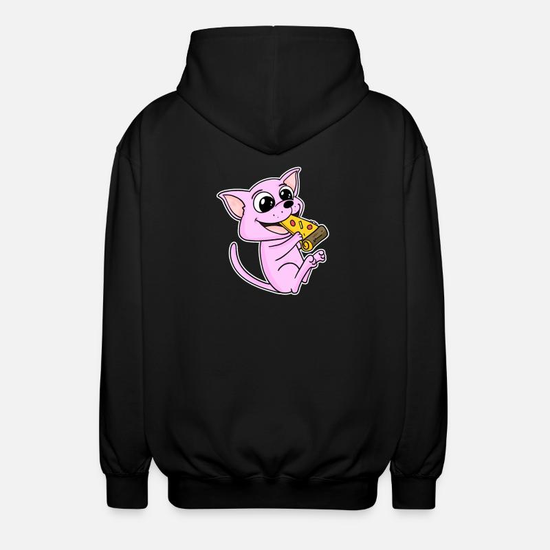 Sphynx Katze Pizza - Unisex Kapuzenjacke - Schwarz