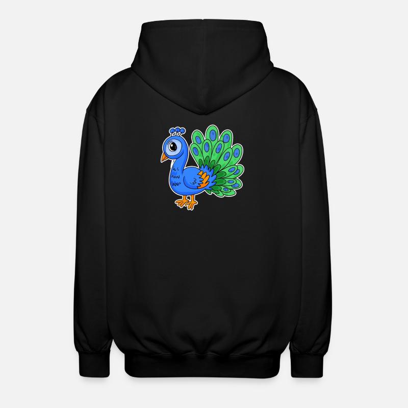 Peacock - Unisex Hooded Jacket - black