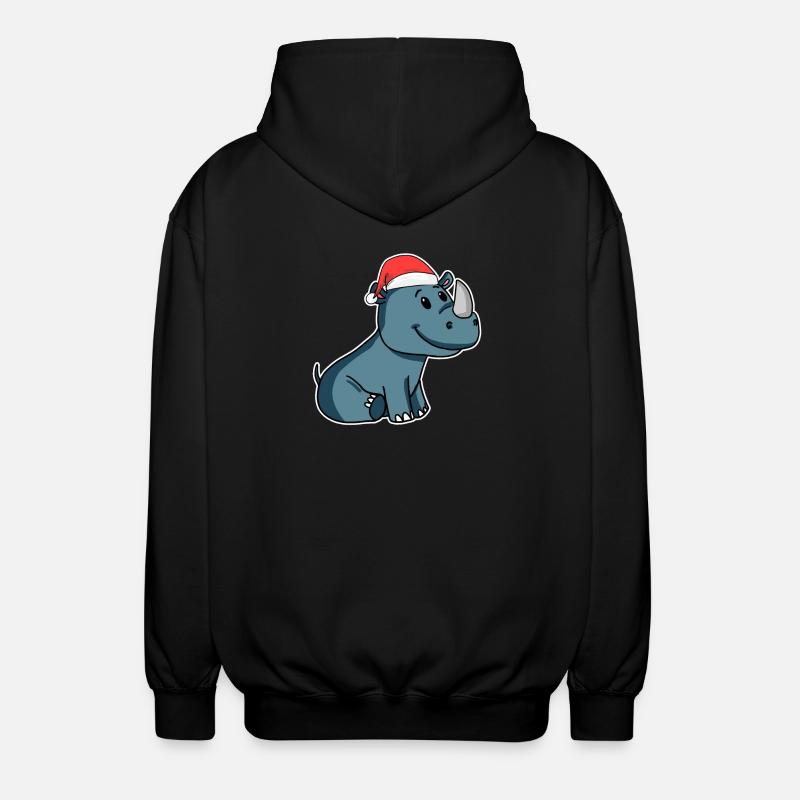 Noël rhinocéros - Veste à capuche unisexe - noir