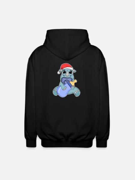 Rhinocéros bébé Noël - Veste à capuche unisexe - noir
