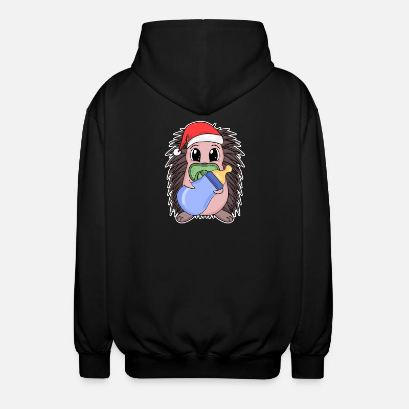 Hérisson bébé Noël - Veste à capuche unisexe - noir