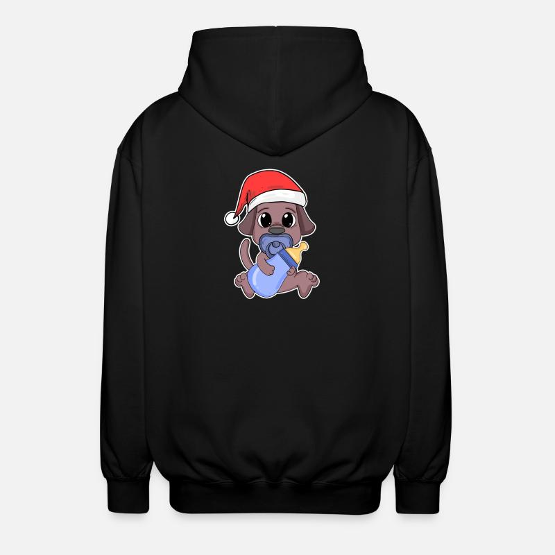 Chien Bébé Noël - Veste à capuche unisexe - noir