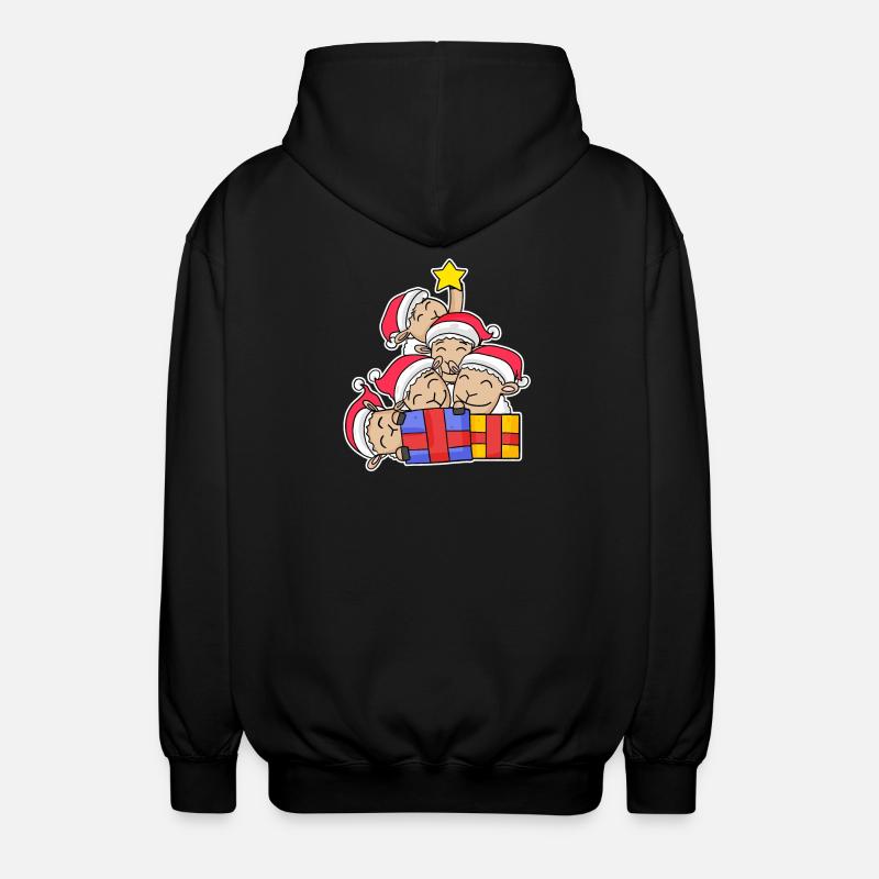 Sloth Christmas Tree Christmas - Unisex Hooded Jacket - black