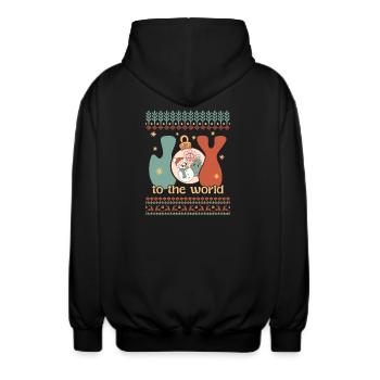 Hässlicher Weihnachtspullover - Unisex Kapuzenjacke - Schwarz - Hinten - AI Model Male 185 light (185cm)